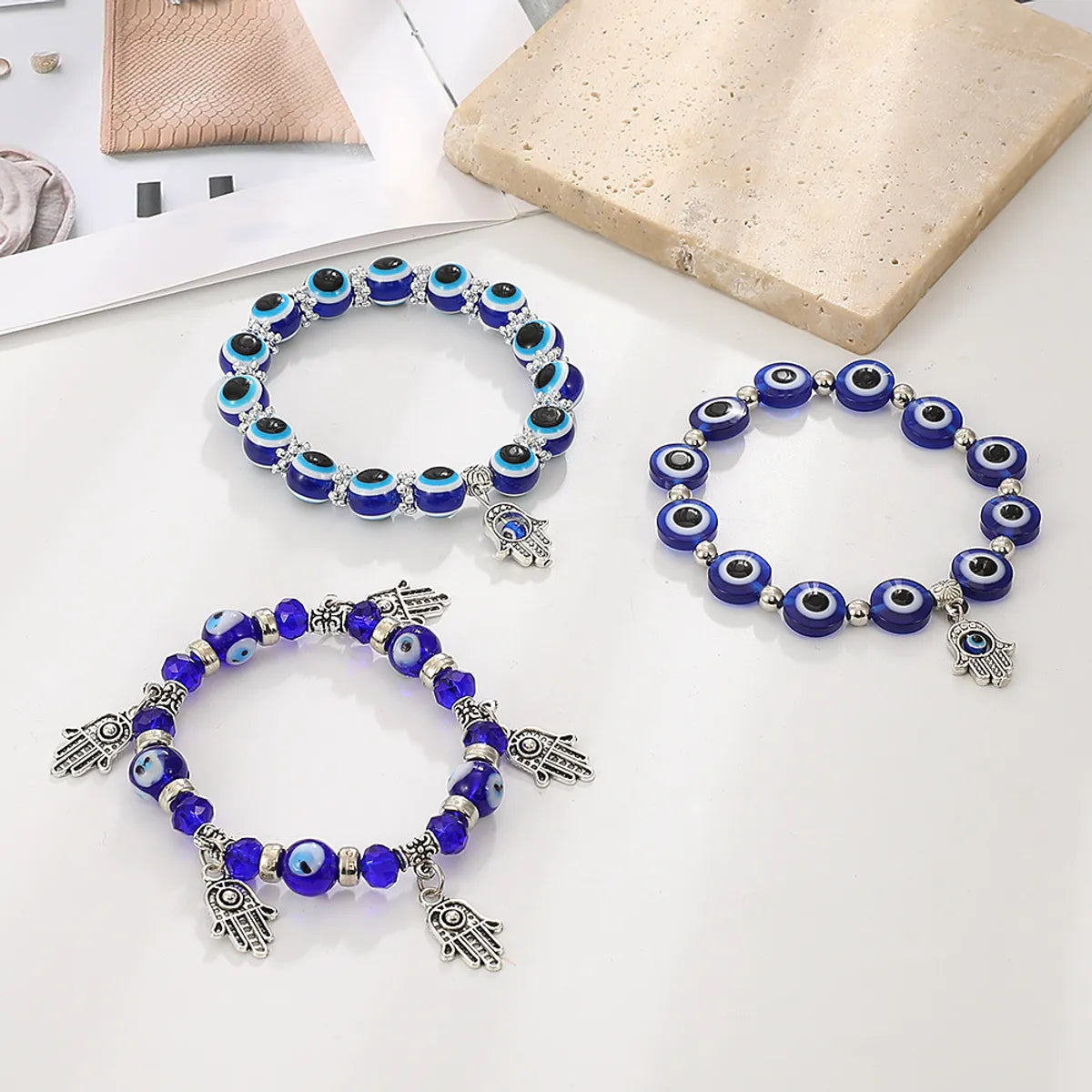 Wholesale Jewelry Streetwear Geometric Devil's Eye Resin Plating Bracelets