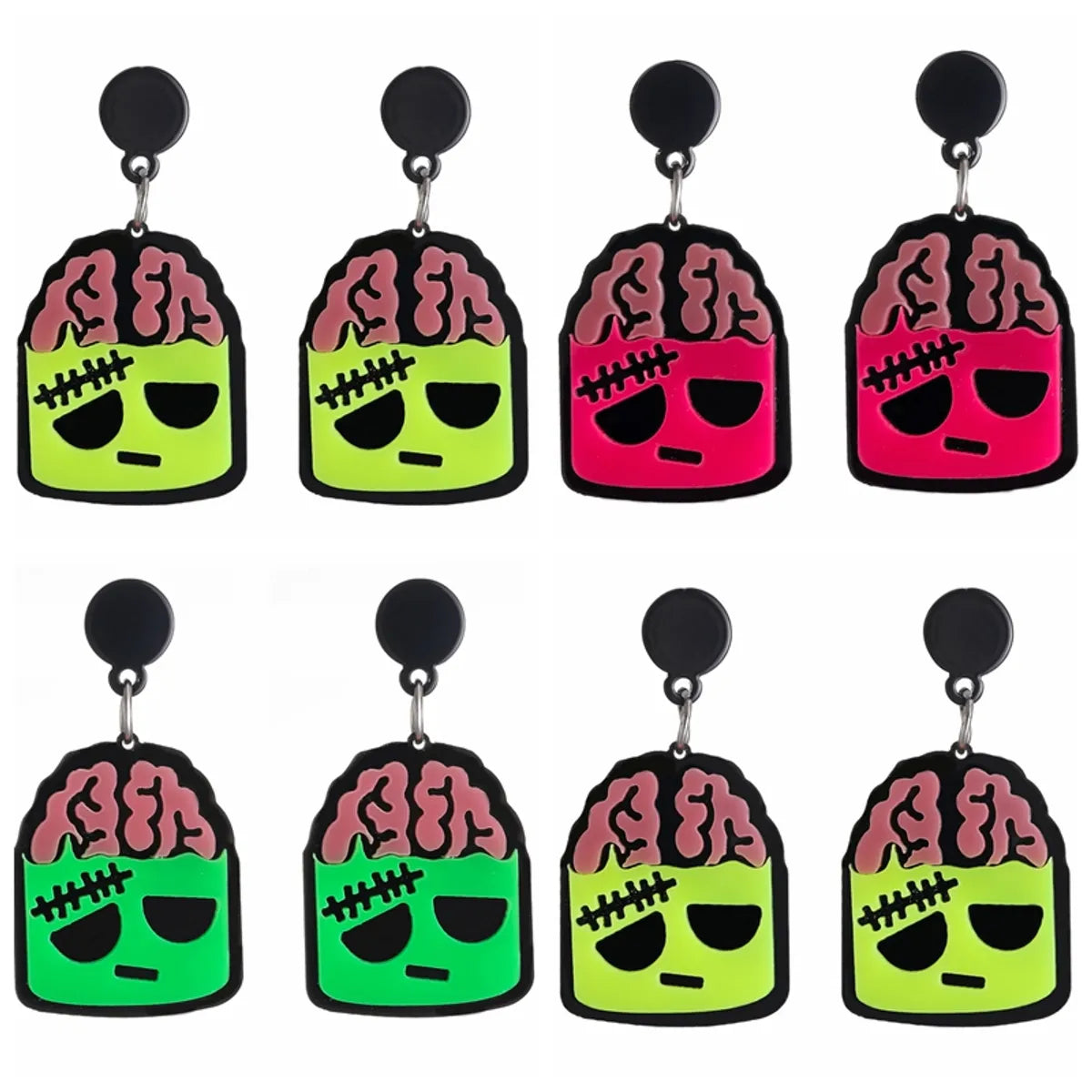 Wholesale Jewelry Streetwear Halloween Pattern Arylic Drop Earrings