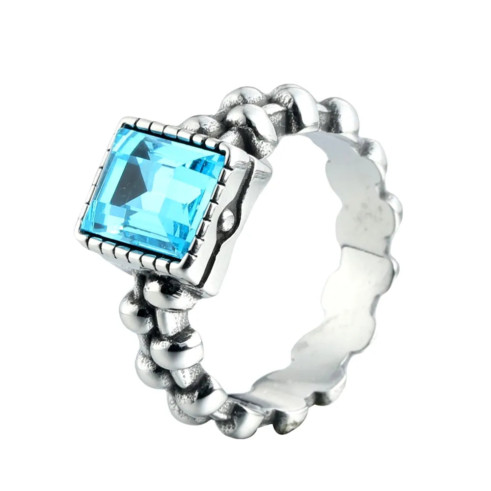 Wholesale Jewelry Streetwear Solid Color 316 Stainless Steel  Gem Inlay Rings