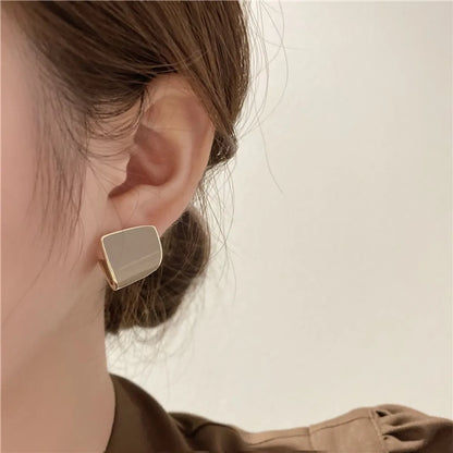 Wholesale Jewelry Streetwear Square Alloy Ear Studs