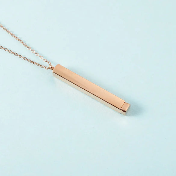 Wholesale Jewelry Streetwear U Shape Customization Laser Engraving 304 Stainless Steel 18K Gold Plated Pendant Necklace Cable Chain