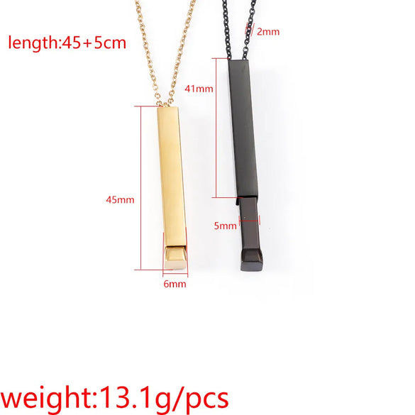 Wholesale Jewelry Streetwear U Shape Customization Laser Engraving 304 Stainless Steel 18K Gold Plated Pendant Necklace Cable Chain