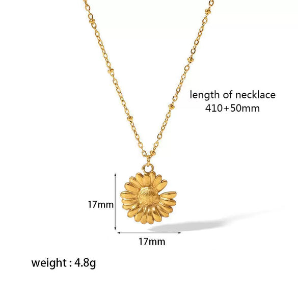Wholesale Jewelry Sunflower Stainless Steel 18K Gold Plated