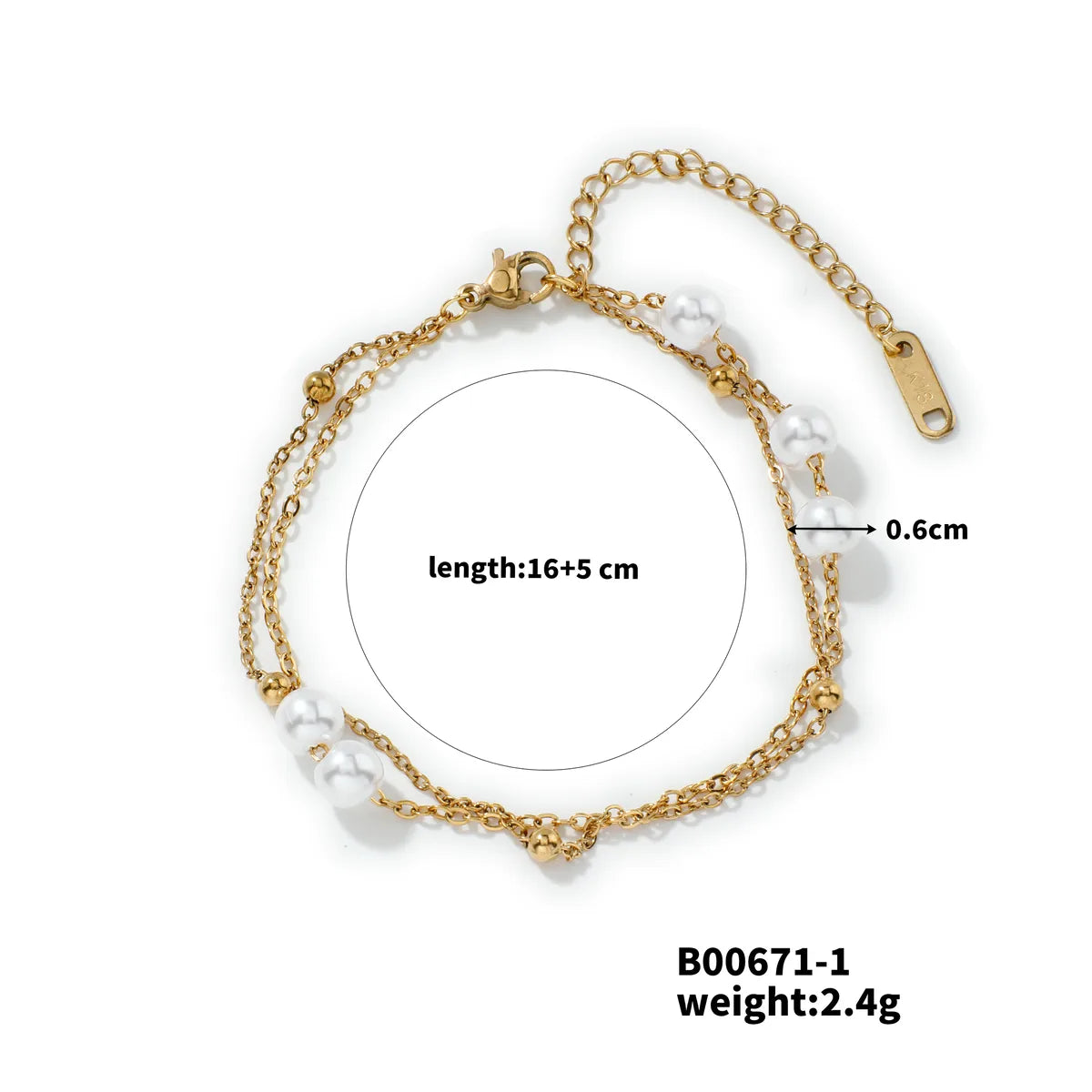 Wholesale Jewelry Sweet Artistic Shiny Round 304 Stainless Steel K Gold Plated Beaded Jewelry Set