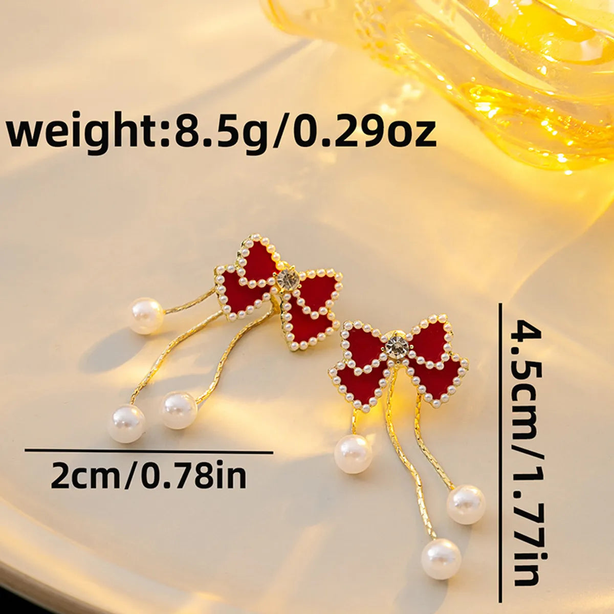 Wholesale Jewelry Sweet Bow Knot Alloy Artificial Pearls Inlay Drop Earrings