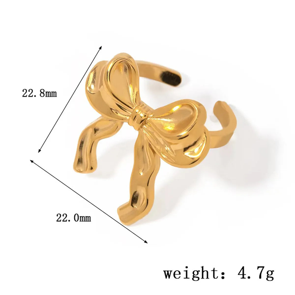 Wholesale Jewelry Sweet Bow Knot Titanium Steel Plating Rings