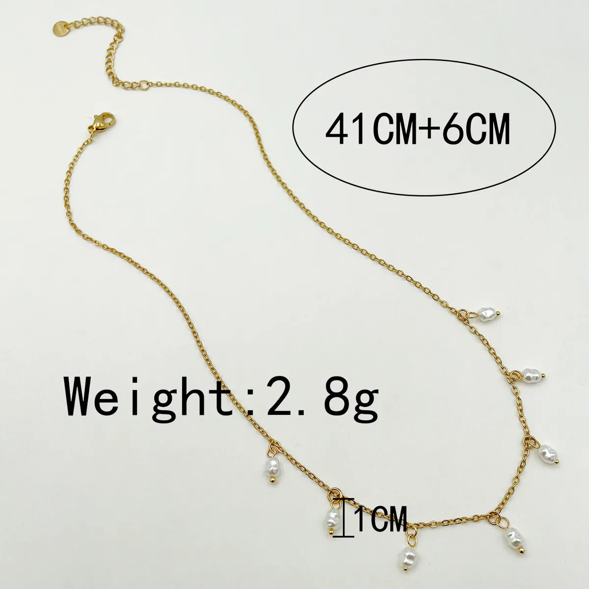 Sweet Classic Style Artistic Round 304 Stainless Steel Beaded Plating Pearl 14K Gold Plated Women'S Necklace