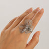 Wholesale Jewelry Sweet Cool Ginkgo Leaf Tassel Three Dimensional Flower Necklace For Women Copper Snake Bone Chain