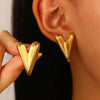 Wholesale Jewelry Sweet Cool Style Stainless Steel Peach Heart Earrings Electroplated