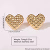 Wholesale Jewelry Sweet Cool Style Stainless Steel Peach Heart Earrings Electroplated