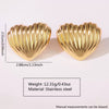 Wholesale Jewelry Sweet Cool Style Stainless Steel Peach Heart Earrings Electroplated