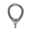 Wholesale Jewelry Sweet Cool Style Zinc Alloy Heart Geometric Star Electroplated Cross Chain Pendant Necklace For Women