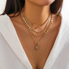 Wholesale Jewelry Sweet Cool Style Zinc Alloy Heart Geometric Star Electroplated Cross Chain Pendant Necklace For Women