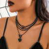 Wholesale Jewelry Sweet Cool Style Zinc Alloy Heart Geometric Star Electroplated Cross Chain Pendant Necklace For Women