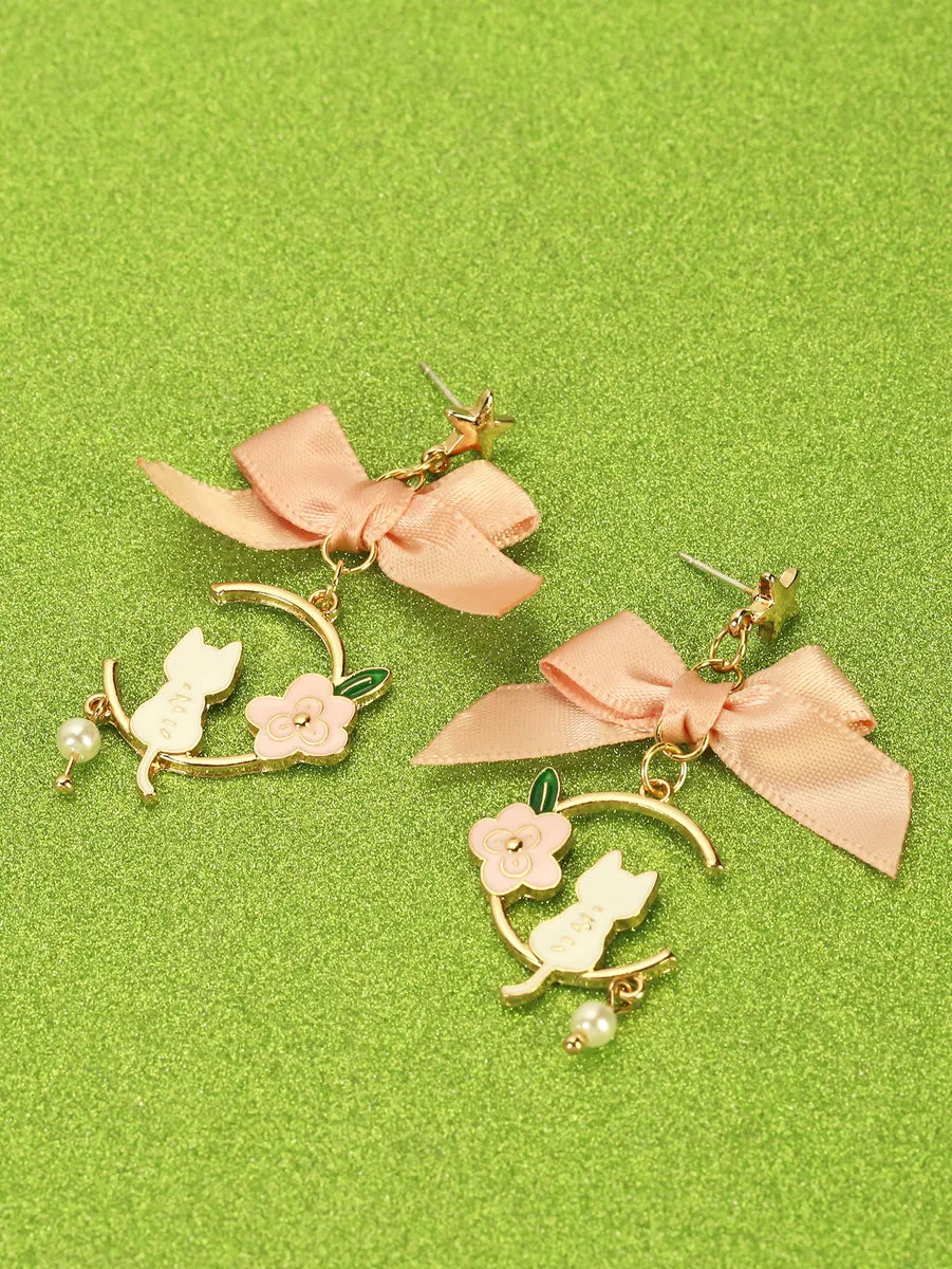 Wholesale Jewelry Sweet Flower Bow Knot Zinc Alloy Ear Studs