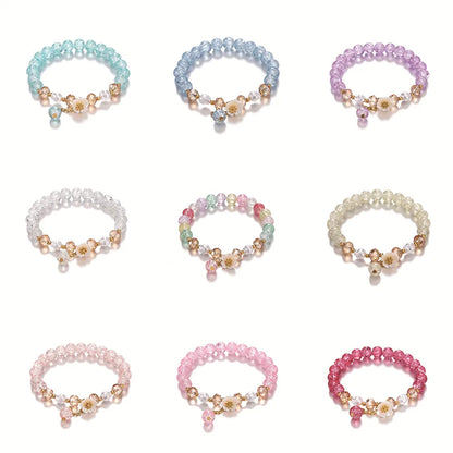 Wholesale Jewelry Sweet Flower Glass Beaded Bracelets