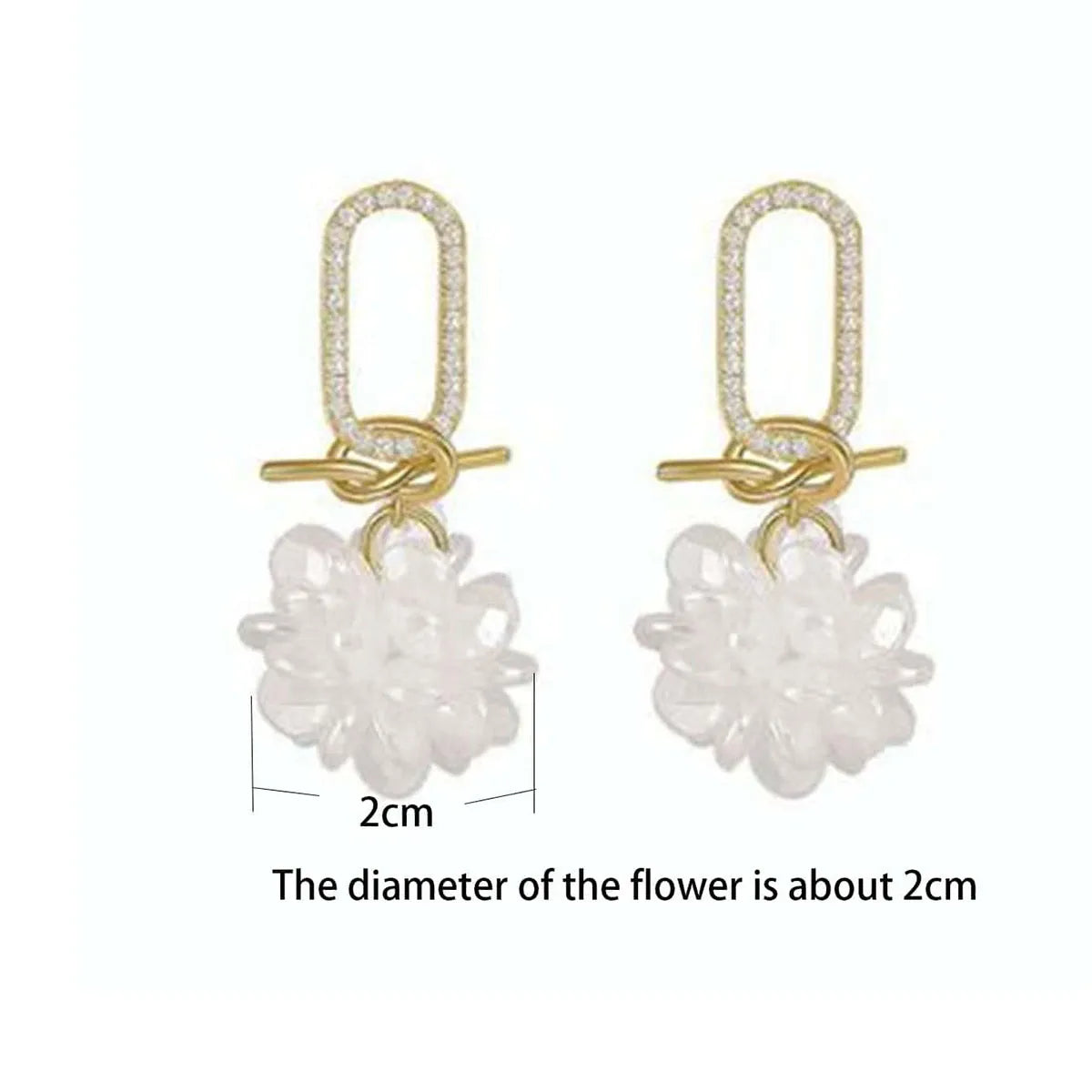 1 Pair Sweet Flower Imitation Pearl Alloy Drop Earrings