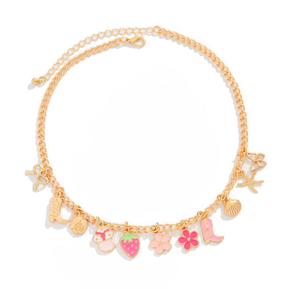 Wholesale Jewelry Sweet Geometric Alloy Clavicle Chain With Strawberry Pattern For Women