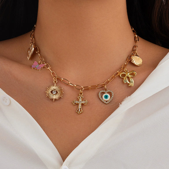 Wholesale Jewelry Sweet Geometric Alloy Clavicle Chain With Strawberry Pattern For Women