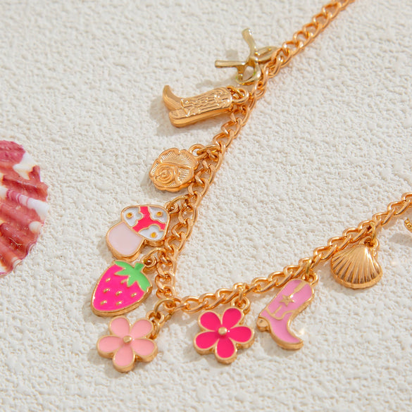 Wholesale Jewelry Sweet Geometric Alloy Clavicle Chain With Strawberry Pattern For Women