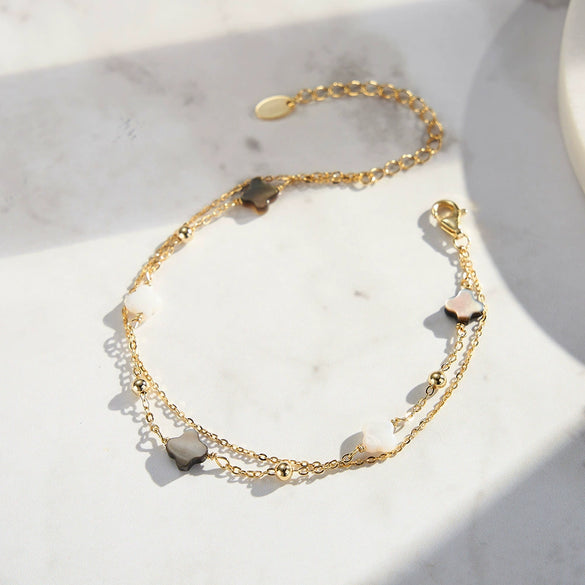 Wholesale Jewelry Sweet Geometric Style S925 Sterling Silver Chain Bracelet With Electroplating