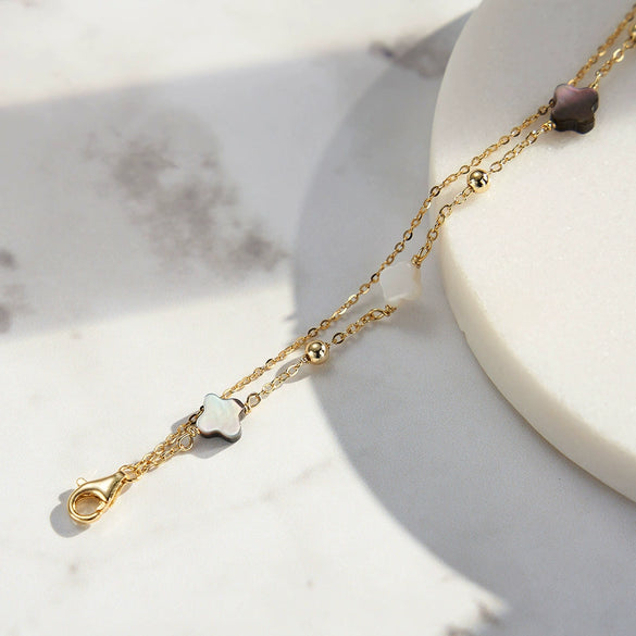 Wholesale Jewelry Sweet Geometric Style S925 Sterling Silver Chain Bracelet With Electroplating