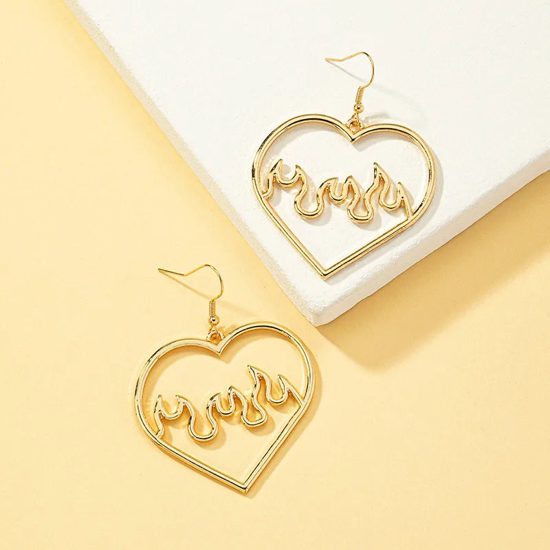 Wholesale Jewelry Sweet Heart Shape Alloy Plating Drop Earrings