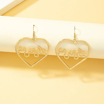 Wholesale Jewelry Sweet Heart Shape Alloy Plating Drop Earrings