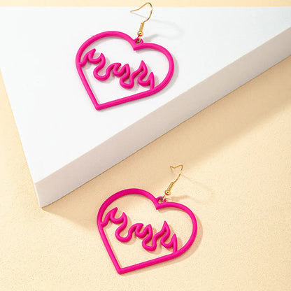 Wholesale Jewelry Sweet Heart Shape Alloy Plating Drop Earrings