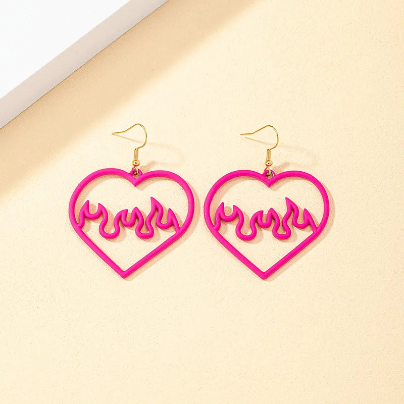 Wholesale Jewelry Sweet Heart Shape Alloy Plating Drop Earrings