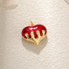 Wholesale Jewelry Sweet Heartshaped Copper Dripping Oil Handmade Necklace Pendant Accessories
