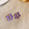 Wholesale Jewelry Sweet Leaf Flower Bow Knot Alloy Artificial Gemstones Inlay Drop Earrings