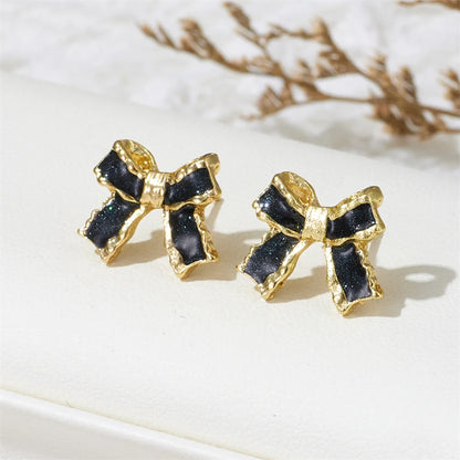 Wholesale Jewelry Sweet Simple Style Bow Knot Alloy Enamel Lacquer Painting Ear Studs