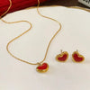 Wholesale Jewelry Sweet Simple Style Commute Heart Shape 304 Stainless Steel 18K Gold Plated Plating Jewelry Set