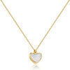 Wholesale Jewelry Sweet Simple Style Heart Shape 304 Stainless Steel Agate Inlay Pendant Necklace