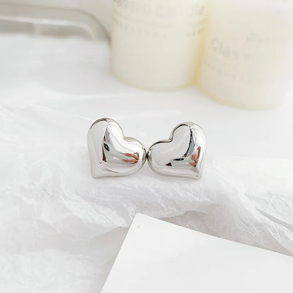 Wholesale Jewelry Sweet Simple Style Heart Shape Alloy White Gold Plated Plating Ear Cuffs Ear Studs