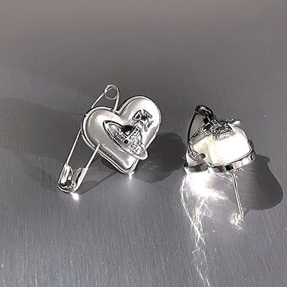 Wholesale Jewelry Sweet Simple Style Heart Shape Alloy Zircon Inlay Ear Studs