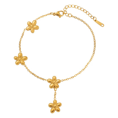 Wholesale Jewelry Sweet Simple Style Star Flower Titanium Steel Bracelets Necklace