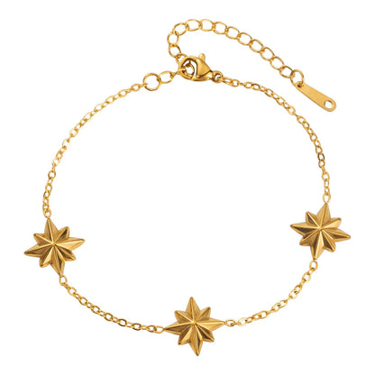 Wholesale Jewelry Sweet Simple Style Star Flower Titanium Steel Bracelets Necklace