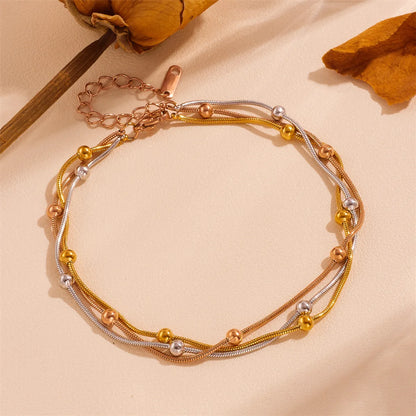 Wholesale Jewelry Sweet Simple Style Star Heart Shape Butterfly Titanium Steel 18K Gold Plated Bracelets Anklet