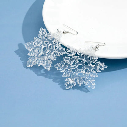 Wholesale Jewelry Sweet Snowflake Arylic Drop Earrings