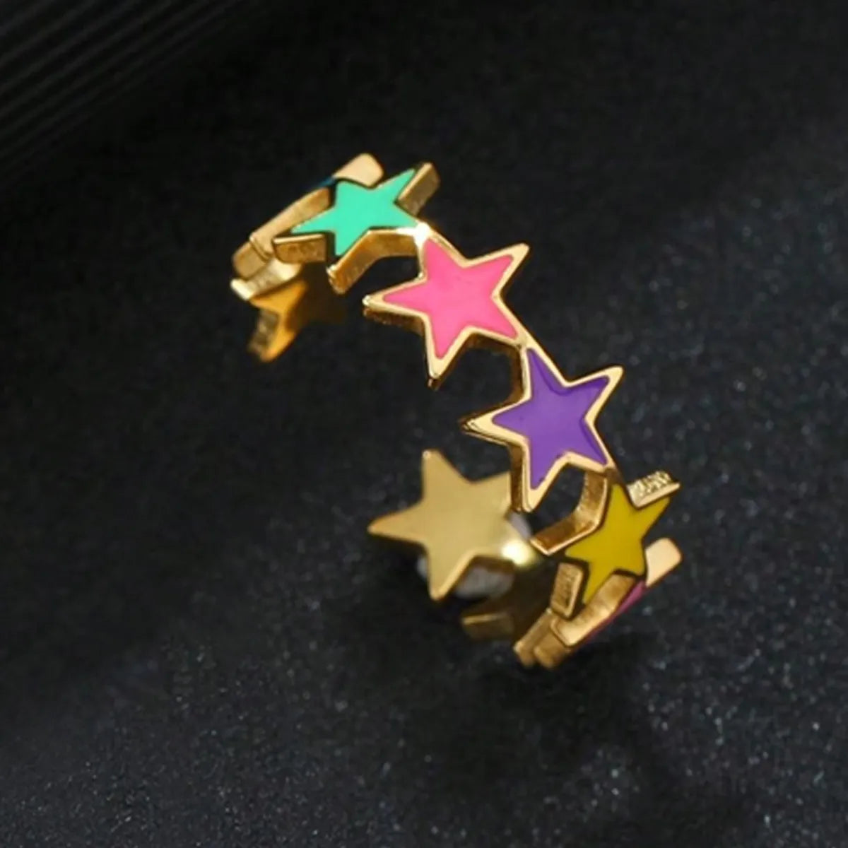 Wholesale Jewelry Sweet Star Flower Butterfly Titanium Steel Open Rings