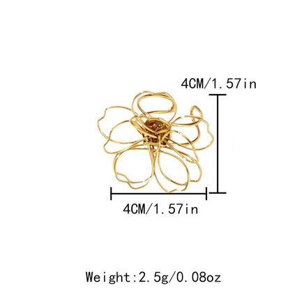 Wholesale Jewelry Sweet Streetwear Flower 304 Stainless Steel 14K Gold Plated Plating Hollow Out Open Rings