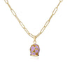 Wholesale Jewelry Sweet Style Copper Heart Shape Geometric Dripping Oil Hollow Love Bell Necklace
