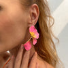 Wholesale Jewelry Sweet Style Flower Shape Alloy Dripping Oil Electroplated Earrings For Women