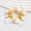 Wholesale Jewelry Sweet Style Flower Shape Alloy Dripping Oil Electroplated Earrings For Women