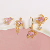 Wholesale Jewelry Sweet Style Heart Shape Brass Diamond Earrings Set For Women