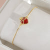 Wholesale Jewelry Sweet Style Heart Shape Copper And Glass Electroplated Love Bracelet