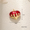 Wholesale Jewelry Sweet Style Heartshaped Copper Dripping Oil Gold Plated Pendant Necklace Handmade Accessories