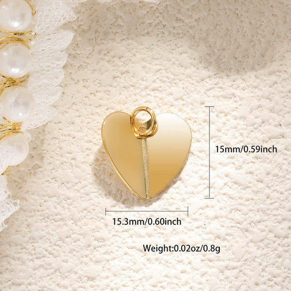 Wholesale Jewelry Sweet Style Heartshaped Copper Dripping Oil Gold Plated Pendant Necklace Handmade Accessories